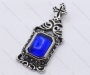 Stainless Steel Blue Stone Square Pendant KJP170024