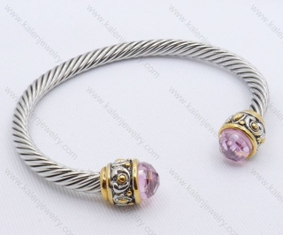 Wholesale stainless steel the best Pink Stone Bangles - KJB130033