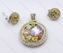 Fashion Stainless Steel Engaging Crystal Stone Jewelry Sets KJS130001