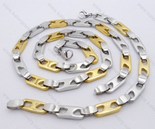 Multi-color of gold and silve Plated Stainless Steel Necklace and Bracelet Sets - KJS180068