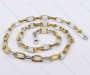 Stainless Steel Stamping alternate with Silver and Gold Plated Square Link Necklaces - KJN180016