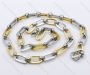 Stainless Steel Stamping Interval of Gold and Silver Plated Links Necklaces - KJN180042