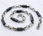 Stainless Steel Black Plated Cylinder Accessories Necklace KJN180056