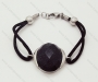 Stainless Steel Black Gemstone Braided Rope Bracelet - KJB070002