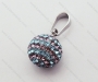 Silver Plated Stainless Steel Casting Zircon Pendants - KJP070031