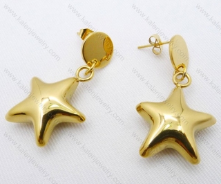 Gold Plated Stainless Steel Star Cartoon Earrings - KJE050325