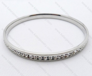 Wholesale Stainless Steel Stone Bangles- KJB050022