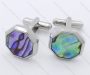 Wholesale Stainless Steel Men's Mother of Pearl Cuff Links - KJC120125