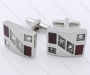 Wholesale Kalen Men's Stainless Steel Cufflinks with 4 zircon stone - KJC120168
