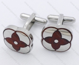 Wholesale Kalen Men's Stainless Steel Leaf Colver Cufflinks - KJC120169