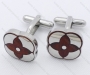 Wholesale Kalen Men's Stainless Steel Leaf Colver Cufflinks - KJC120169