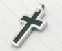 Stainless Steel Black Epoxy Cross Pendant - KJP120080