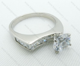 Stainless Steel Zircon Stone Rings - KJR220030