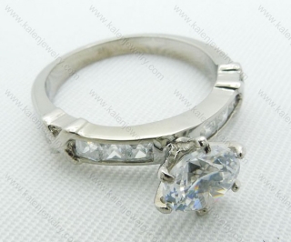 Stainless Steel Zircon Stone Rings - KJR220032