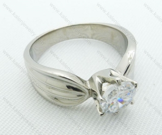 Stainless Steel Zircon Stone Rings - KJR220033