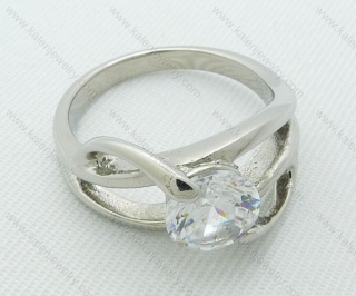 Stainless Steel Zircon Stone Rings - KJR220034