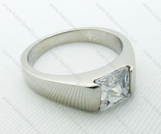 Stainless Steel Zircon Stone Rings - KJR220036