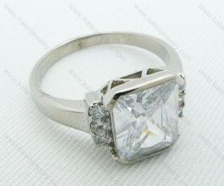 Stainless Steel Zircon Stone Rings - KJR220038