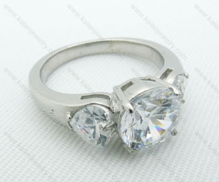 Stainless Steel Zircon Stone Rings - KJR220039