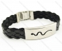 Dark Black Leather Snake Bracelets - KJB060027