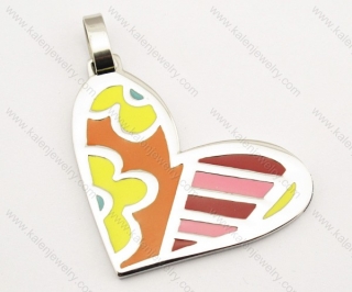 Stainless Steel Colourful Heart Pendants - KJP160010