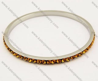 Stainless Steel Dark Brown Stone Bangles - KJB130126
