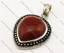 Stainless Steel Red Heart Stone Pendants - KJP070107