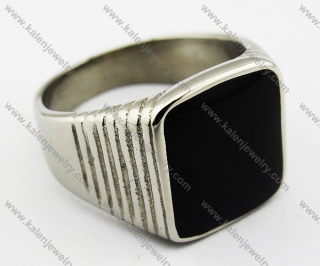Stainless Steel Black Epoxy Rings - KJR080019