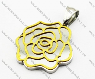 Stainless Steel Gold Flower Pendants - KJP160032