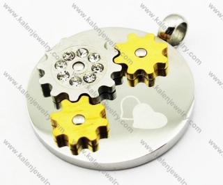 Stainless Steel Gold Gear Pendants - KJP160034