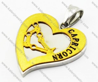 Stainless Steel Capricorn Constellation Heart Pendants - KJP160058