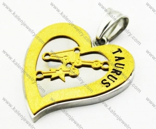 Stainless Steel Taurus Constellation Heart Pendants - KJP160059