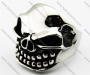 Stainless Steel Casting Bared Teeth Skull Rings - KJR010093