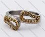 Stainless Steel Overlay Stones Ring - KJR280080