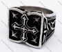 Stainless Steel Black Epoxy Cross Ring - KJR280172