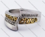 Stainless Steel Gold Plating & Inlay Stones Ring - KJR280173