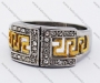 Stainless Steel Gold Plating & Inlay Stones Ring - KJR280178