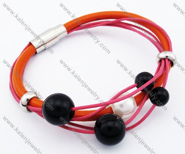 Stainless Steel Leather Bracelets - KJB050212