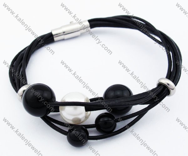 Stainless Steel Leather Bracelets - KJB050213