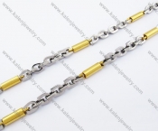 Stainless Steel Gold Plating Necklace - KJN100034