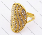 Gold Plating Stainless Steel Stone Rings - KJR280220