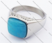 Stainless Steel Blue Stone Ring - KJR280233