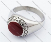Stainless Steel Red Epoxy Ring - KJR280235
