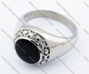Stainless Steel Black Epoxy Ring - KJR280236