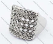 Stainless Steel Inlay Stones Ring - KJR280239