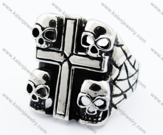 Punk Biker Skull Cross Ring - KJR010183