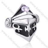 Stainless Steel Medieval Knight Helmet Ring - KJR350006