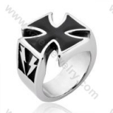 Stainless Steel German WWII Iron Cross Ring - KJR350025