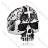 Stainless Steel Cross Sign Skull Ring - KJR350120