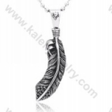 Stainless Steel Feather Pendant - KJP350107